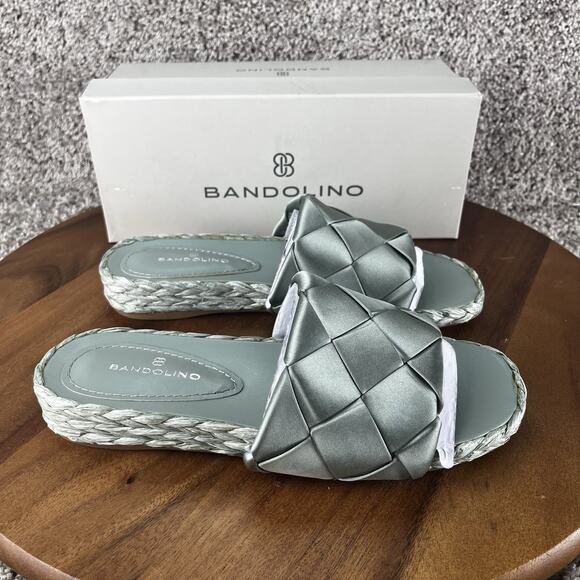 Bandolino Deedee 2 Women's Size 6.5 M Sandal Light Green Satin Shoes NEW - Picture 1 of 11